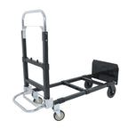 Carbon Steel 3 in 1 Hand Truck Dolly W/ Rubber Brake-Wheels and 2 Elastic Ropes