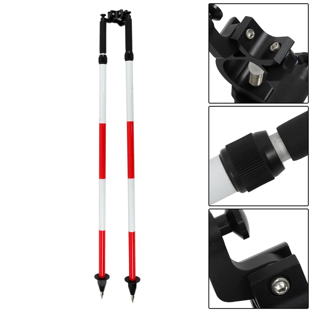 Aluminum Bipod w/Quick Thumb Release, Pole Saver Head for Surveying