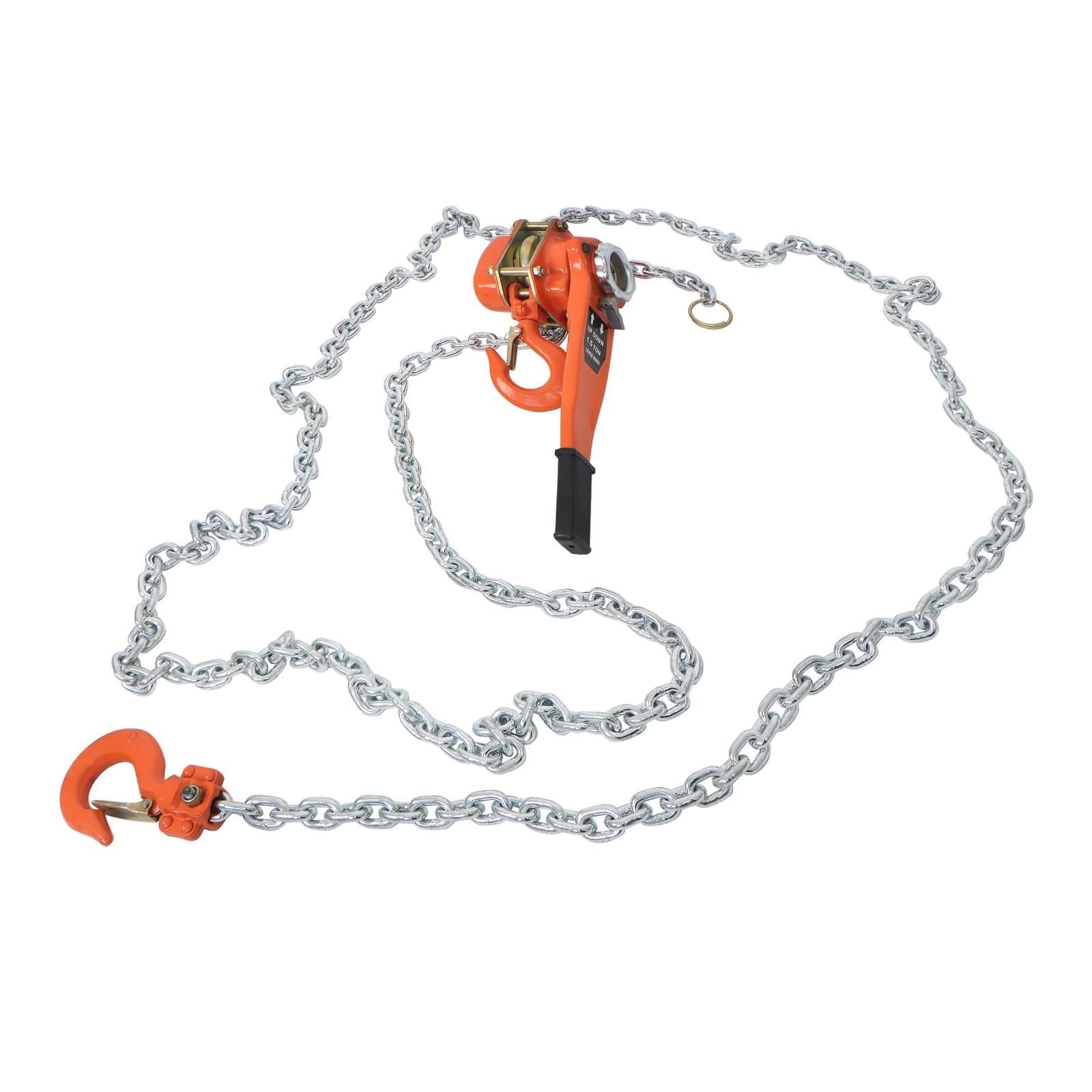 Manual Lever Chain Hoist 3300LB G80 Chain Come Along 20 ft w/ 2 Heavy Duty Hooks