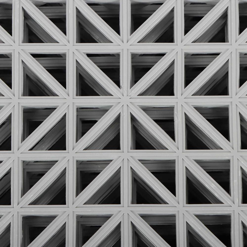 Interlocking Drainage Floor Mat 12"x 12" PVC Non-Slip Floor Tiles 55 Pack Gray