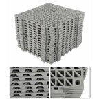 Interlocking Drainage Floor Mat 12"x 12" PVC Non-Slip Floor Tiles 55 Pack Gray