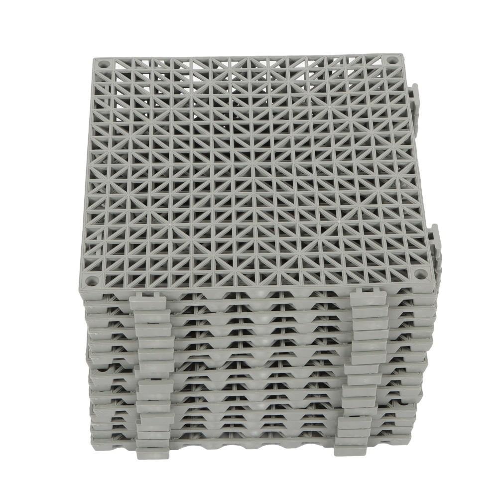 Interlocking Drainage Floor Mat 12"x 12" PVC Non-Slip Floor Tiles 55 Pack Gray