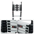 10.5 FT Telescoping Ladder Tall Ladder Folding Retractable Ladder W/ 2 Hooks