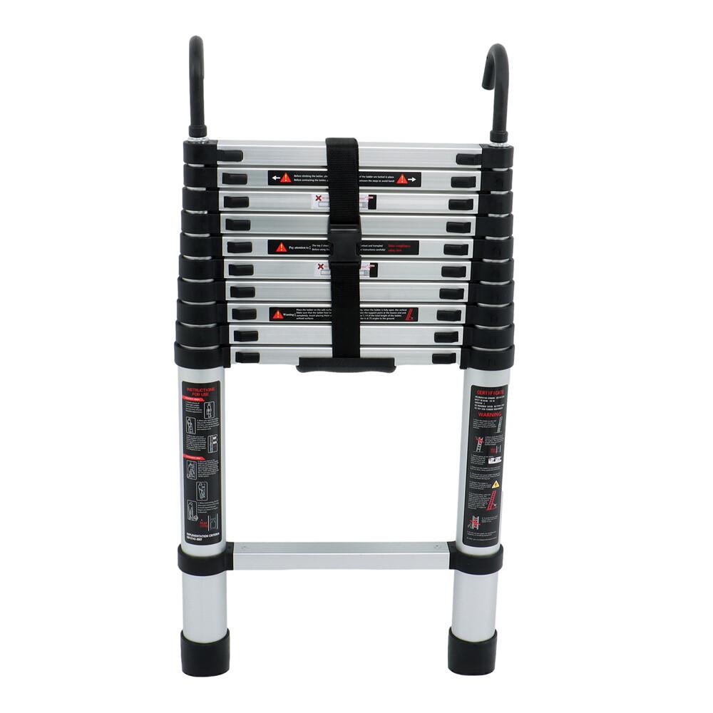 10.5 FT Telescoping Ladder Tall Ladder Folding Retractable Ladder W/ 2 Hooks