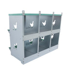 Heavy-Duty Chicken Nest Boxes - 6 Compartment Metal Poultry Nest Box Wall Mount