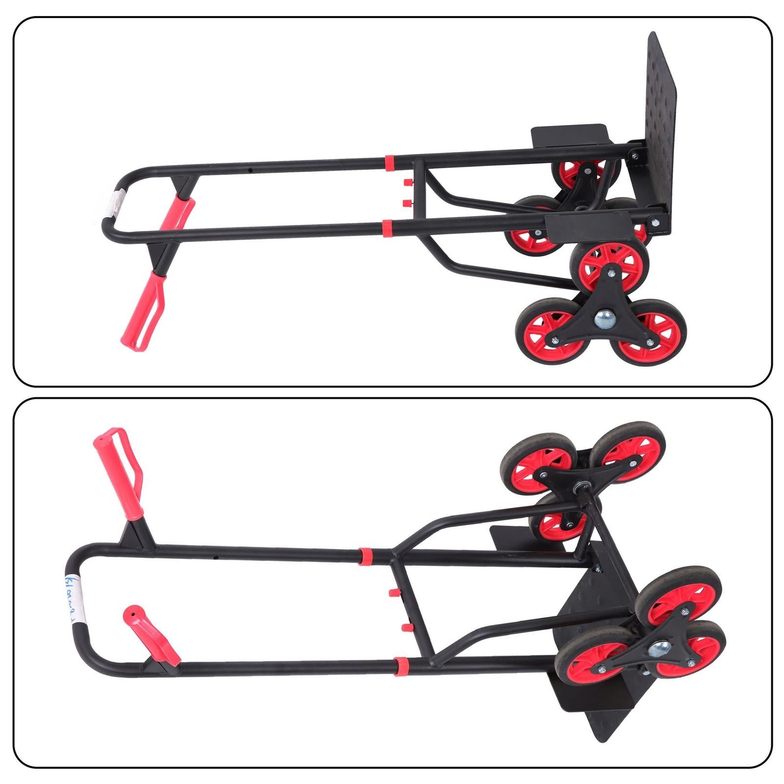 Alloy Steel Stair Climbing Hand Truck with 6 TPR Wheels 440lbs Load Capacity