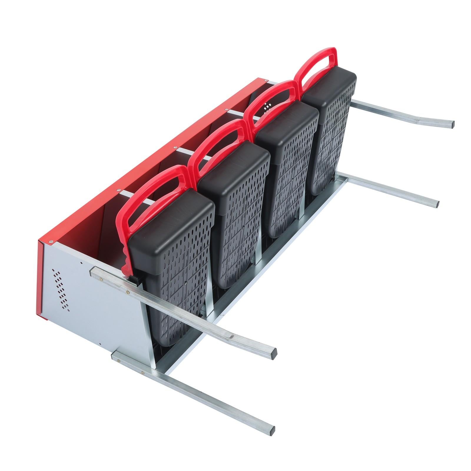 Red Chicken Egg Laying Box With Lid Cover Chicken Nesting Box Coop Metal 4- Hole