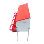 Red Chicken Egg Laying Box With Lid Cover Chicken Nesting Box Coop Metal 4- Hole