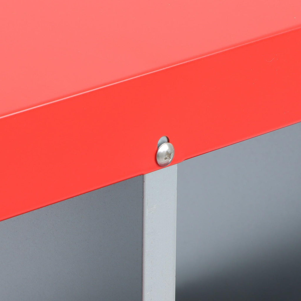 Red Chicken Egg Laying Box With Lid Cover Chicken Nesting Box Coop Metal 4- Hole