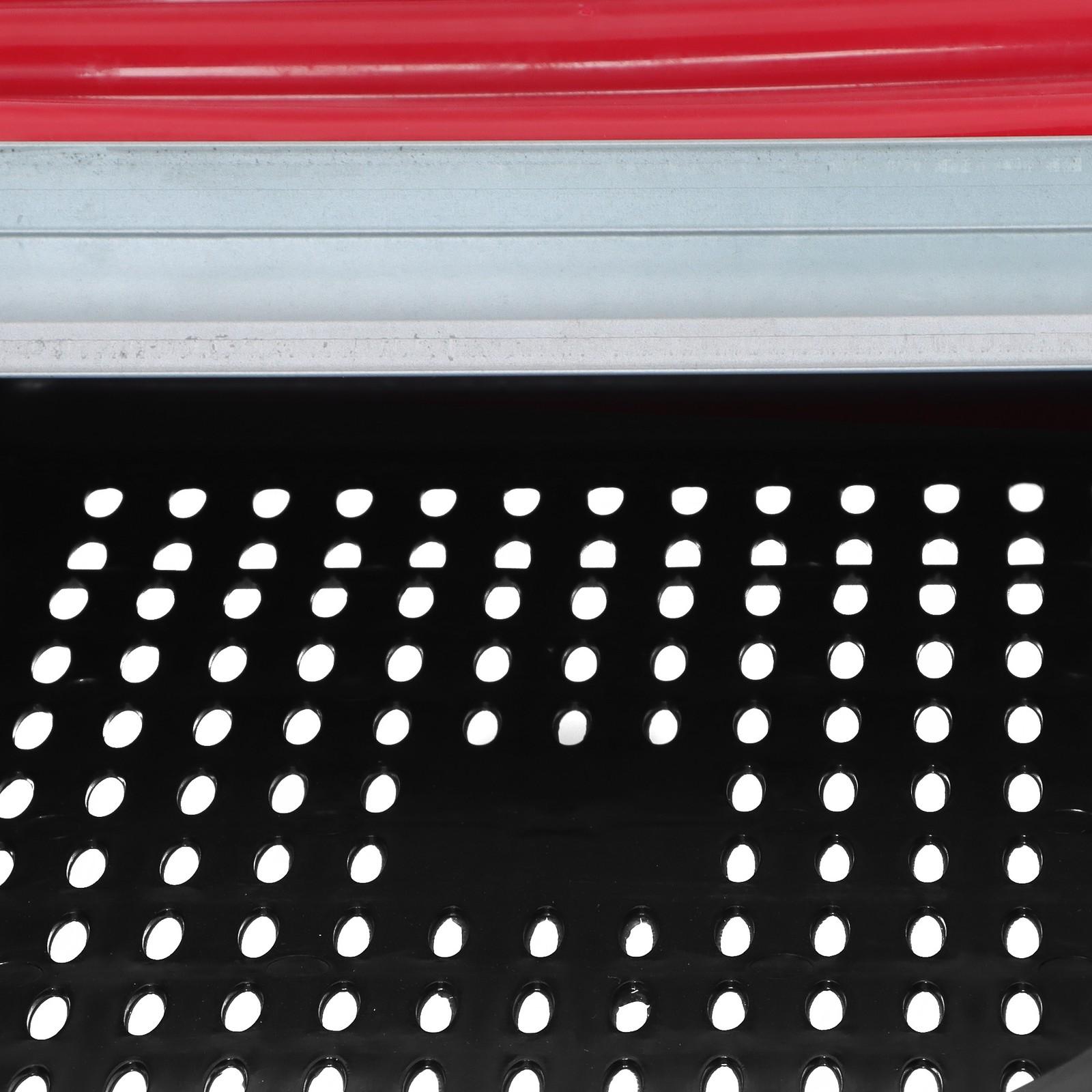 Red Chicken Egg Laying Box With Lid Cover Chicken Nesting Box Coop Metal 4- Hole