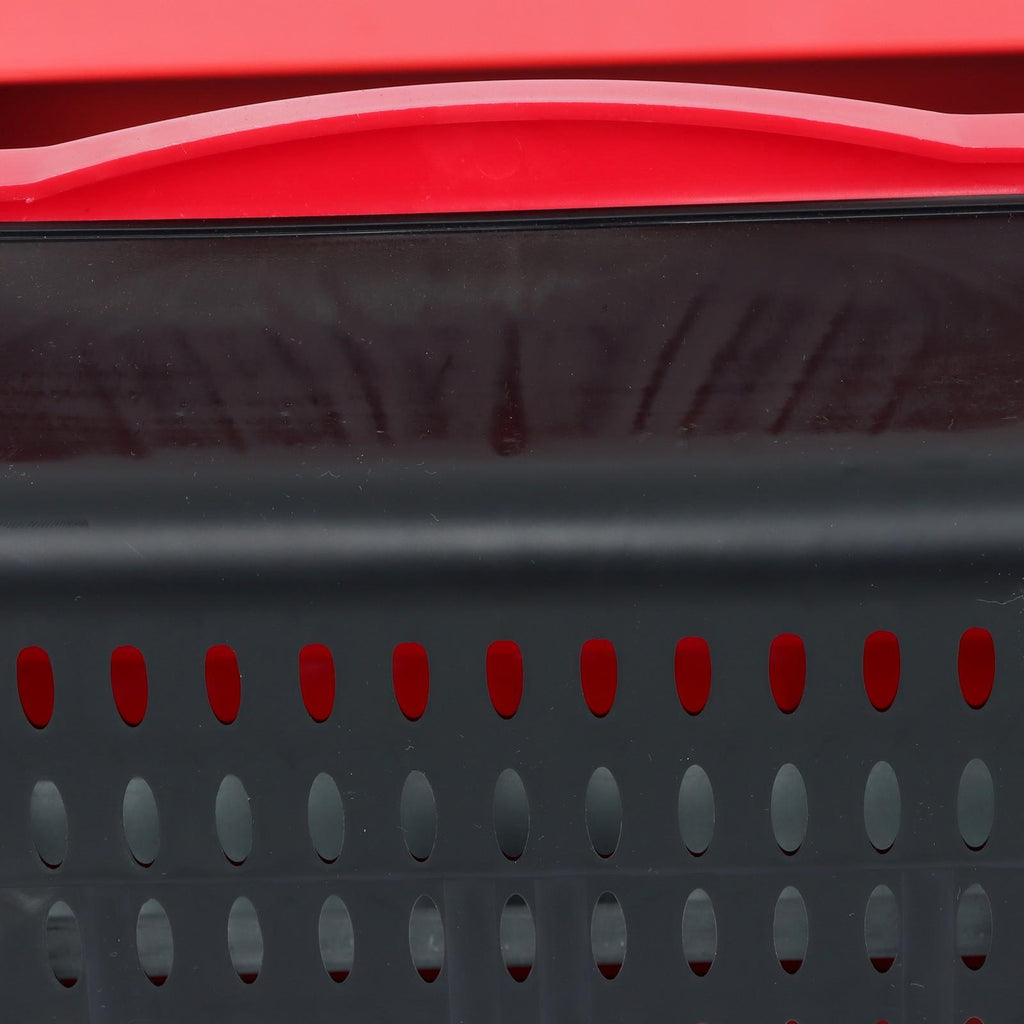 Red Chicken Egg Laying Box With Lid Cover Chicken Nesting Box Coop Metal 4- Hole