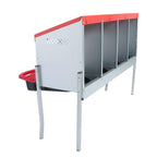 Red Chicken Egg Laying Box With Lid Cover Chicken Nesting Box Coop Metal 4- Hole
