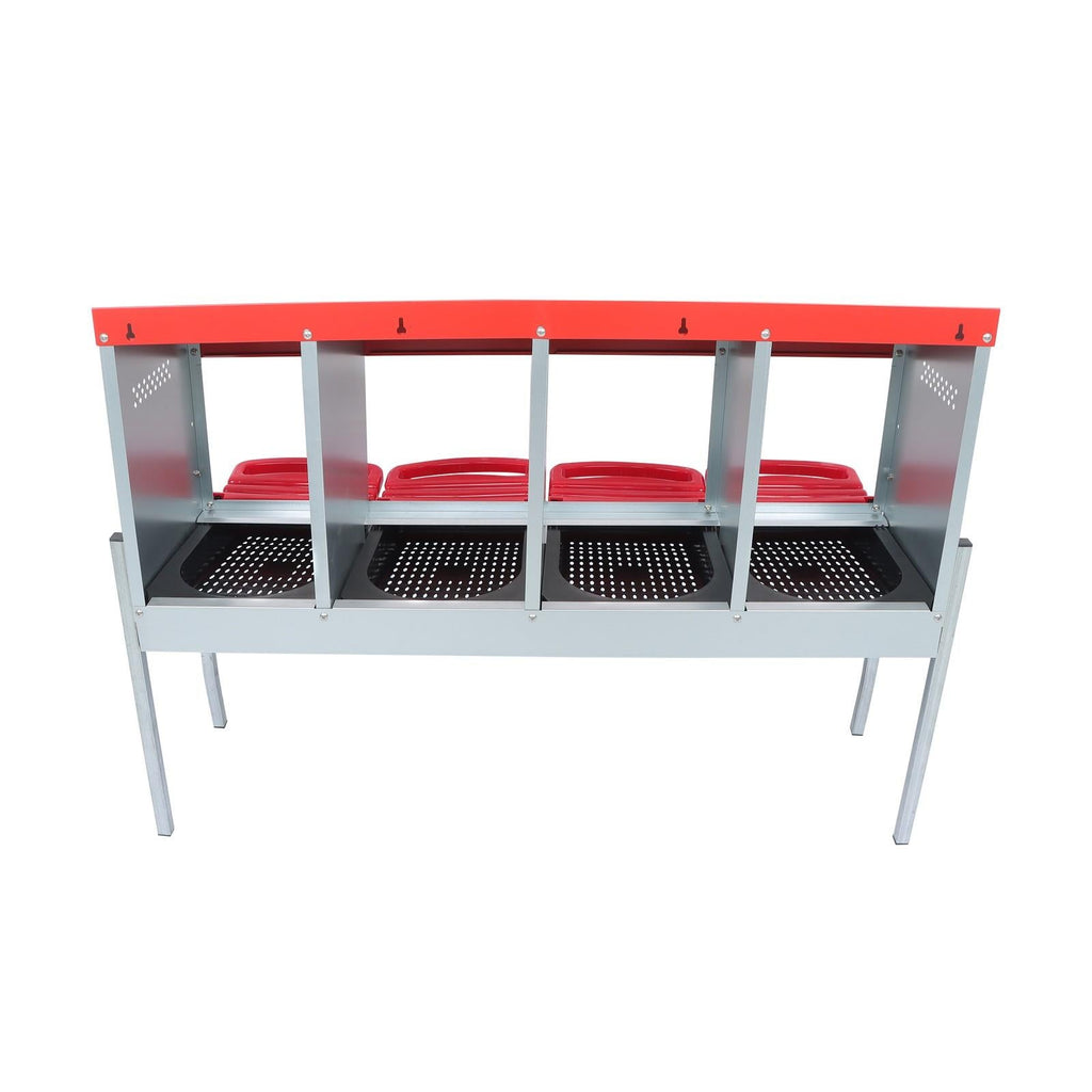Red Chicken Egg Laying Box With Lid Cover Chicken Nesting Box Coop Metal 4- Hole