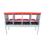 Red Chicken Egg Laying Box With Lid Cover Chicken Nesting Box Coop Metal 4- Hole
