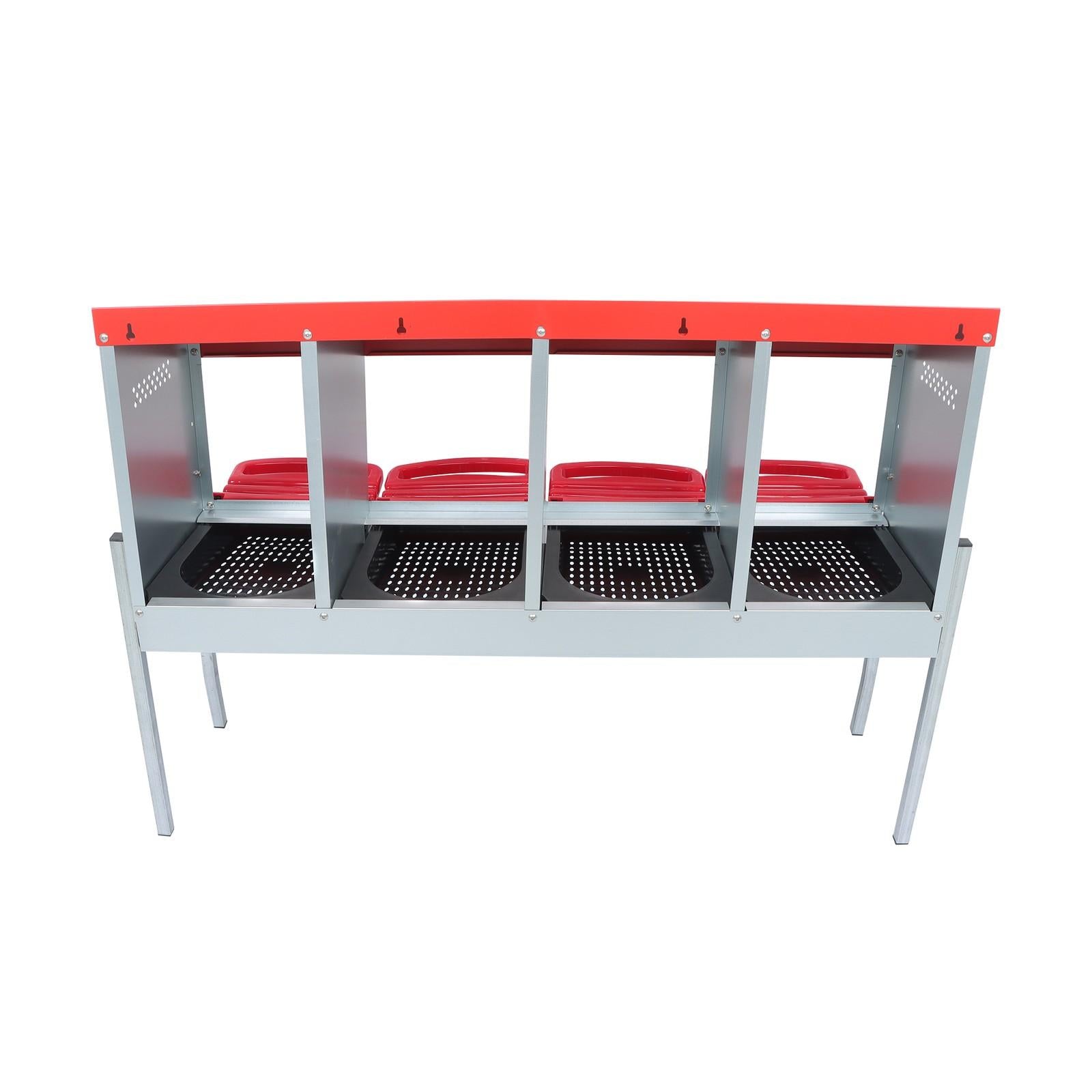 Red Chicken Egg Laying Box With Lid Cover Chicken Nesting Box Coop Metal 4- Hole