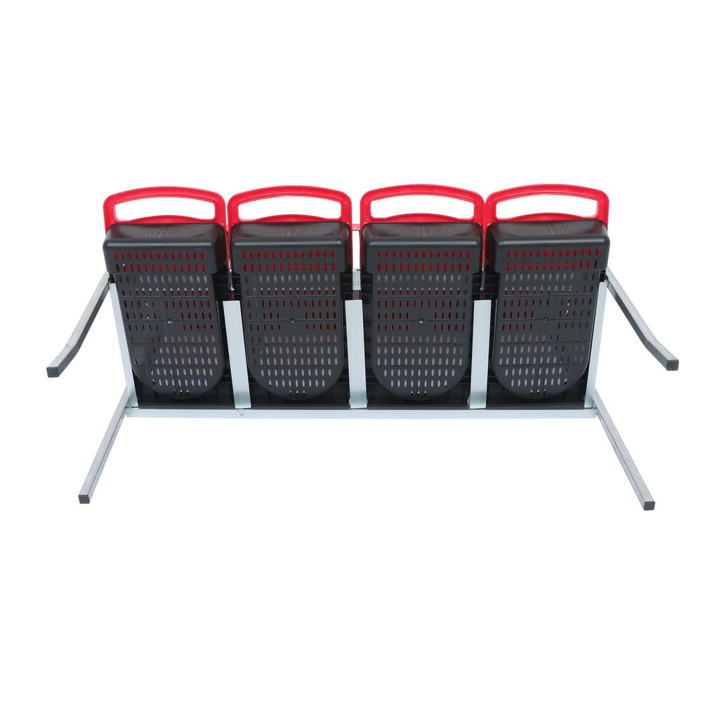 Red Chicken Egg Laying Box With Lid Cover Chicken Nesting Box Coop Metal 4- Hole