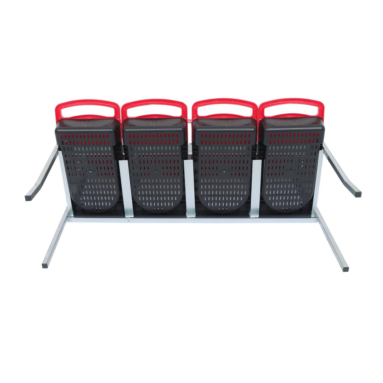 Red Chicken Egg Laying Box With Lid Cover Chicken Nesting Box Coop Metal 4- Hole