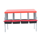 Red Chicken Egg Laying Box With Lid Cover Chicken Nesting Box Coop Metal 4- Hole