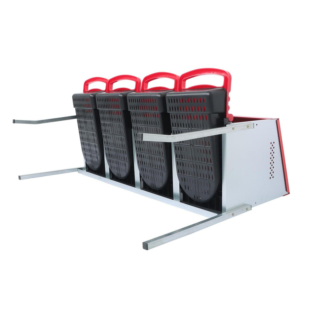 Red Chicken Egg Laying Box With Lid Cover Chicken Nesting Box Coop Metal 4- Hole