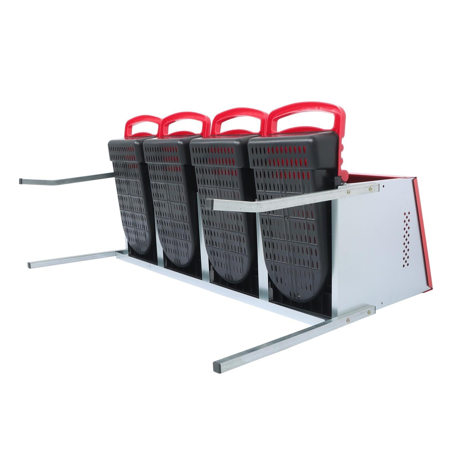 Red Chicken Egg Laying Box With Lid Cover Chicken Nesting Box Coop Metal 4- Hole
