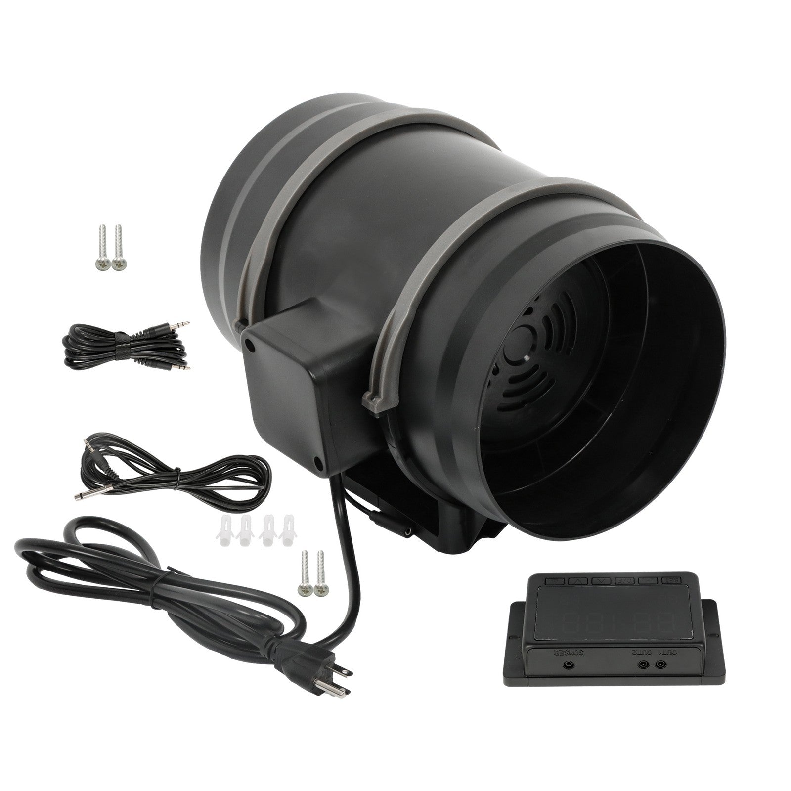 Inline Duct Fan Plastic ABS 8 Inch 807CFM for Heating Cooling, Grow Tents