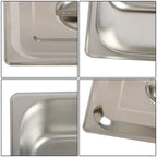 Durable 1/2 Size Catering Pans Set, 8 Pack 4" Deep, Stainless with Covers