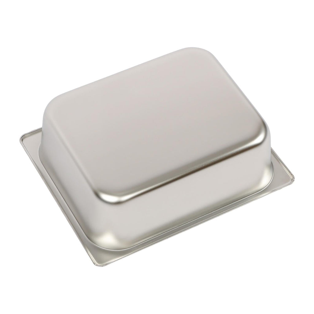 Durable 1/2 Size Catering Pans Set, 8 Pack 4" Deep, Stainless with Covers
