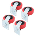 4 Pack 6 Inch Heavy Duty Swivel Caster Wheels Polyurethane 4000Lbs Load Capacity