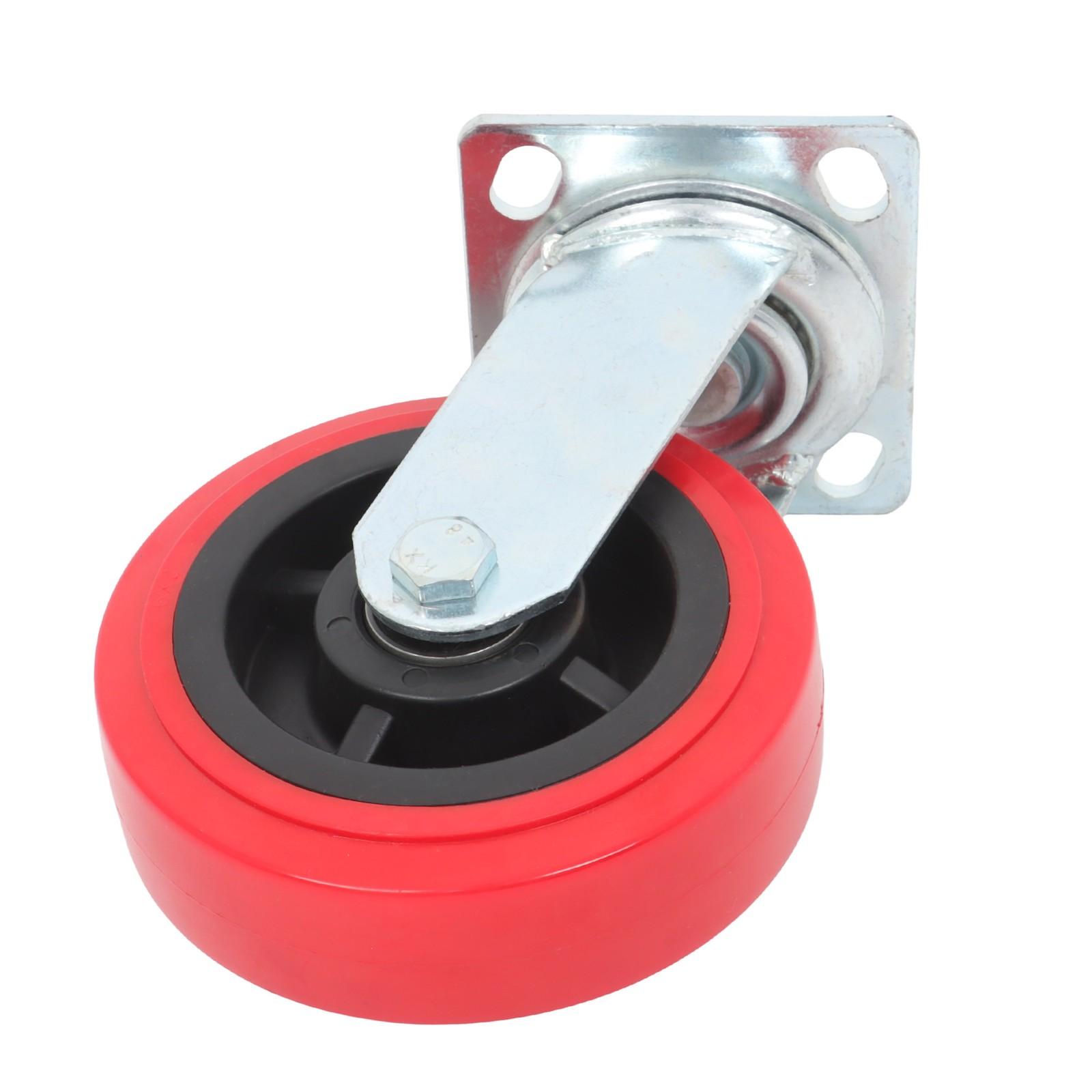 4 Pack 6 Inch Heavy Duty Swivel Caster Wheels Polyurethane 4000Lbs Load Capacity