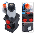 #10 SAE 6 Port 12V DC Hydraulic Solenoid Selector Diverter Valve 3Plug 13GPM