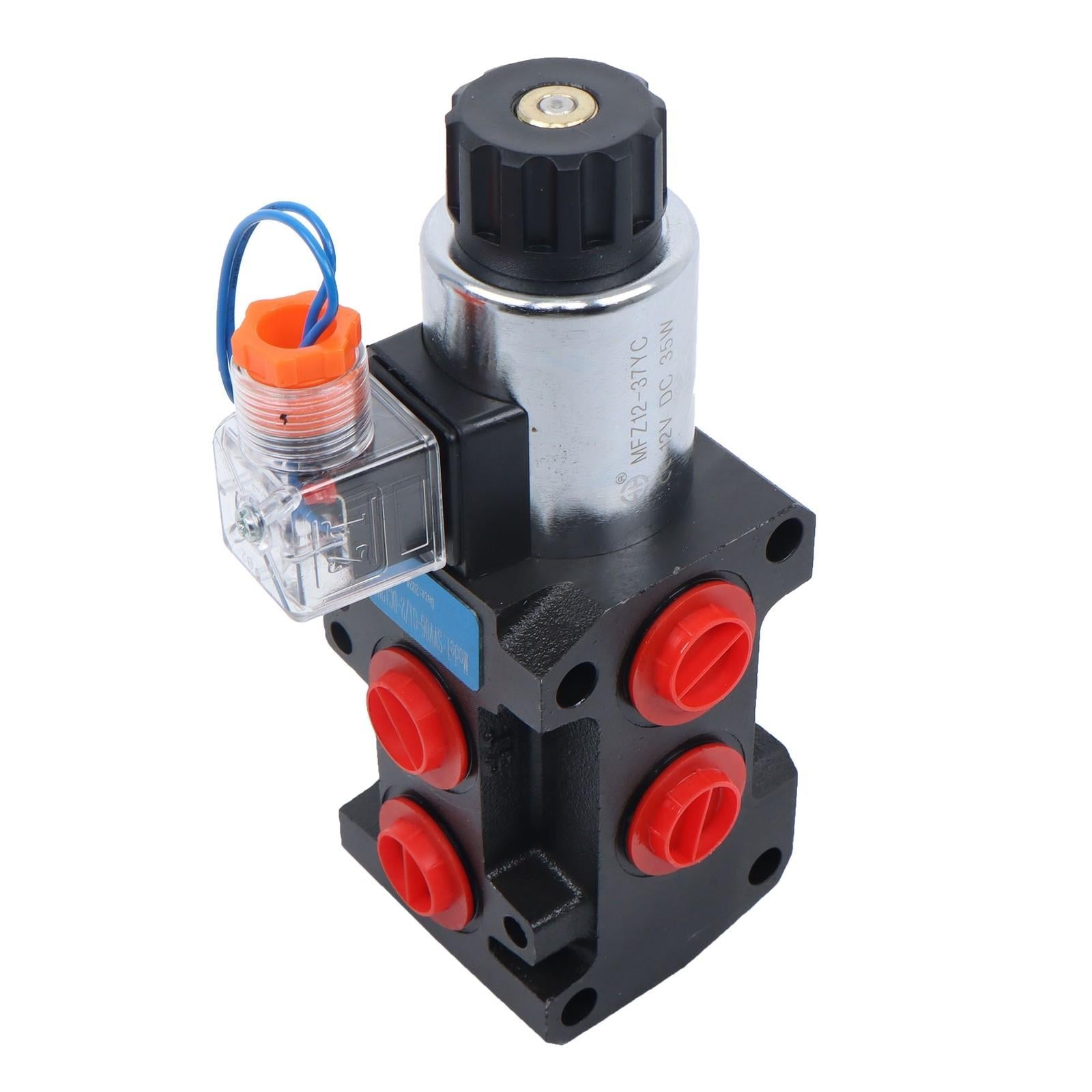 #10 SAE 6 Port 12V DC Hydraulic Solenoid Selector Diverter Valve 3Plug 13GPM
