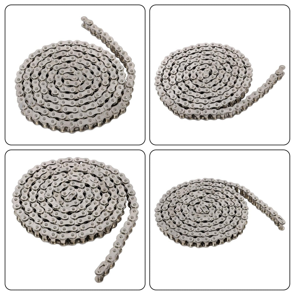 Stainless Steel #60SS Roller Chain x 10 feet + 2 Connecting Links