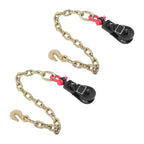 2 X 2Ton 3" Snatch Block w/2' Tow Chain Anchor Wrecker Flatbed Truck Car Carrier
