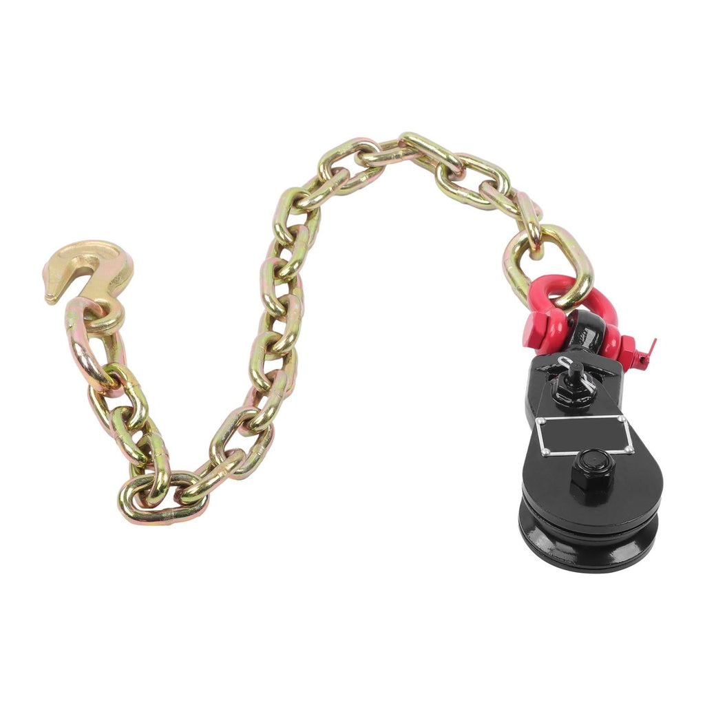 2 X 2Ton 3" Snatch Block w/2' Tow Chain Anchor Wrecker Flatbed Truck Car Carrier