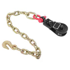 2 X 2Ton 3" Snatch Block w/2' Tow Chain Anchor Wrecker Flatbed Truck Car Carrier