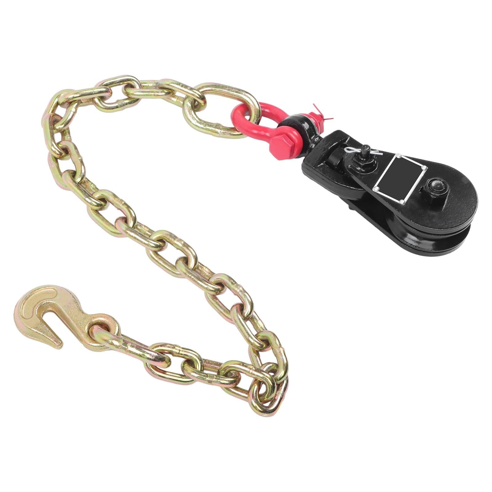 2 X 2Ton 3" Snatch Block w/2' Tow Chain Anchor Wrecker Flatbed Truck Car Carrier