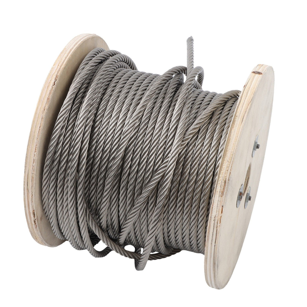 1/4Inch x 200ft Stainless Steel Cable 7x19 Strands T304 Wire Rope 6400 lbs Load