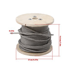 1/4Inch x 200ft Stainless Steel Cable 7x19 Strands T304 Wire Rope 6400 lbs Load
