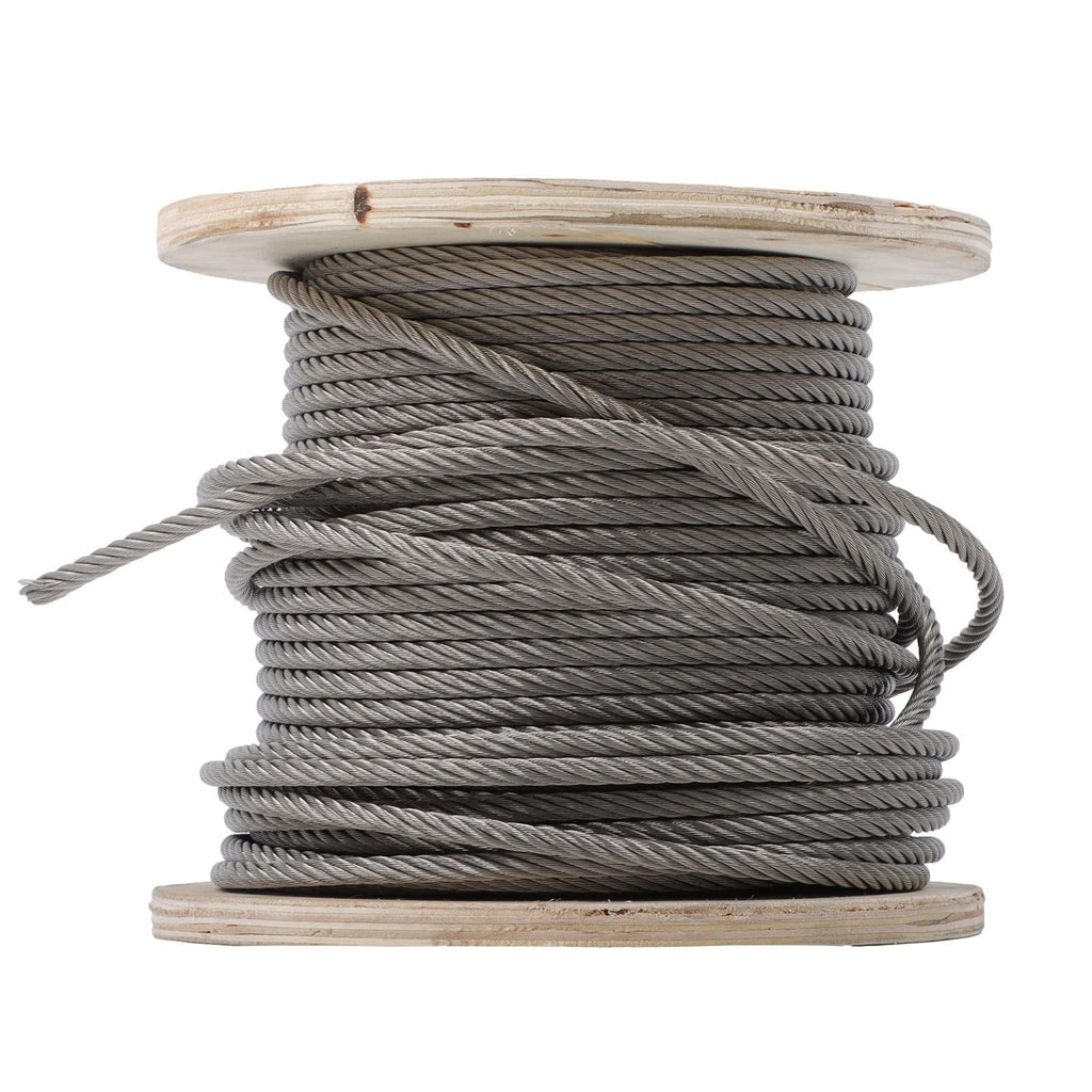 1/4Inch x 200ft Stainless Steel Cable 7x19 Strands T304 Wire Rope 6400 lbs Load