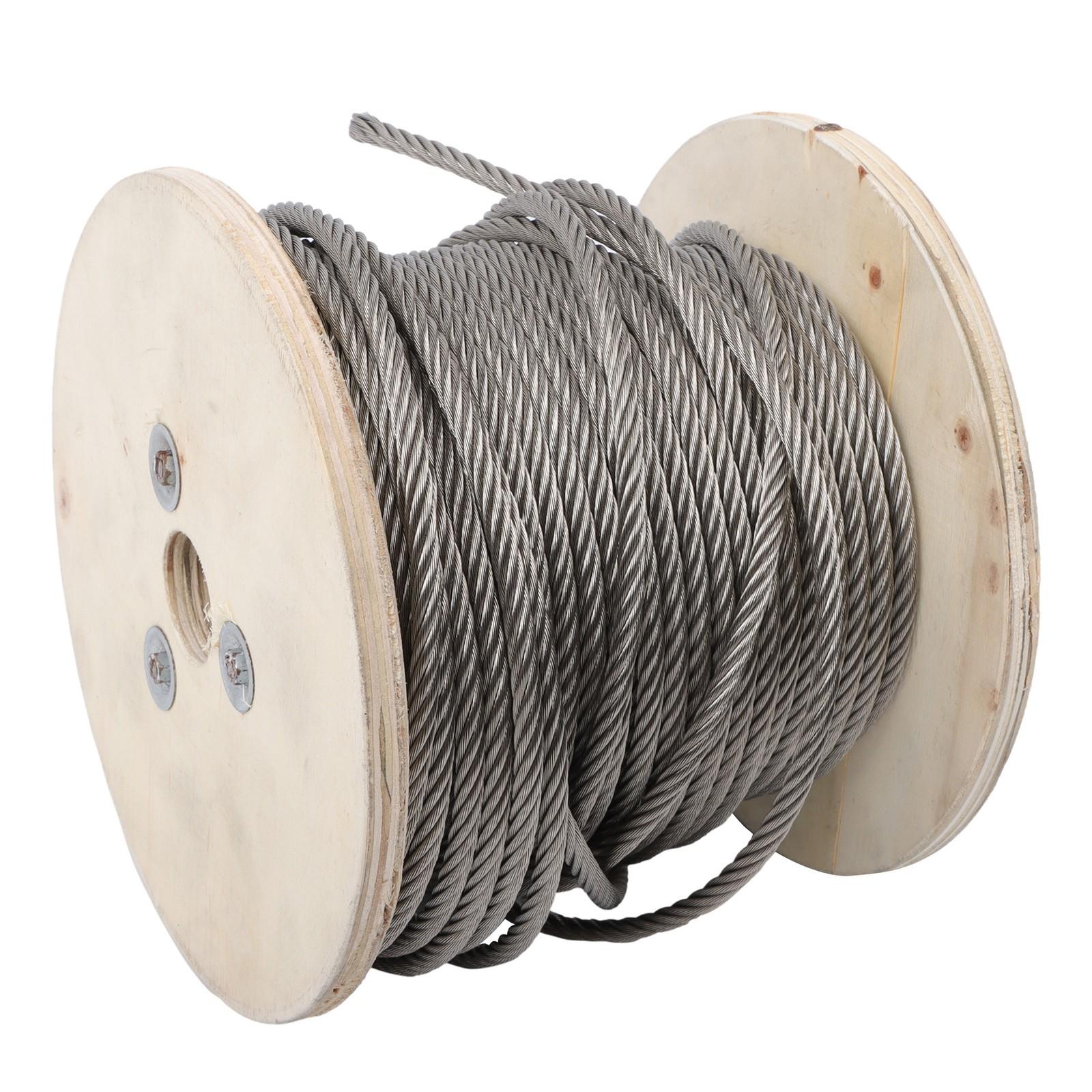 1/4Inch x 200ft Stainless Steel Cable 7x19 Strands T304 Wire Rope 6400 lbs Load