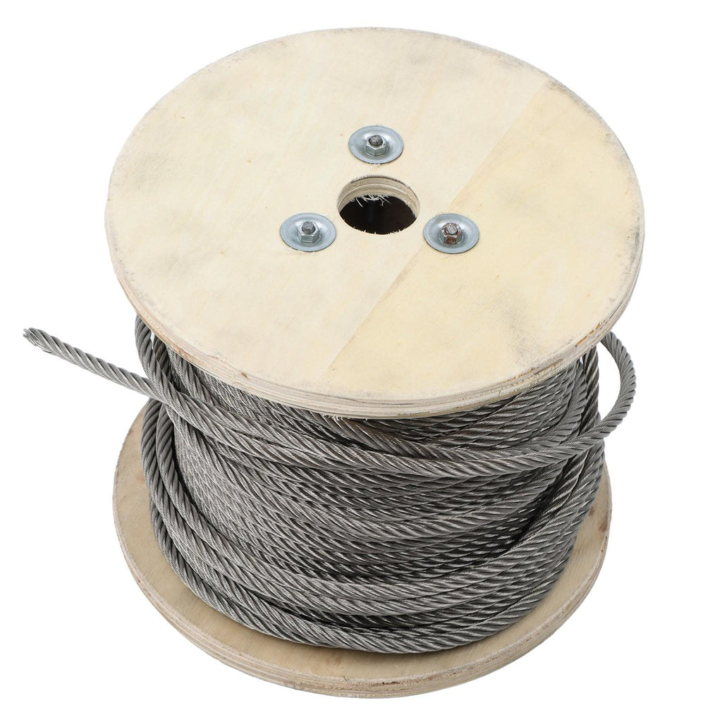 1/4Inch x 200ft Stainless Steel Cable 7x19 Strands T304 Wire Rope 6400 lbs Load