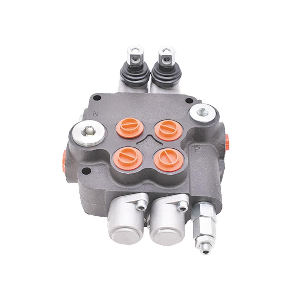 21 GPM 3600 PSI SAE Ports 2 Spool Double Acting Hydraulic Control Valve
