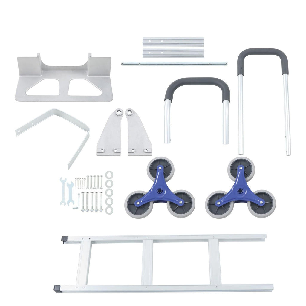 2 In 1 Hand Truck Stair Climber Aluminum 550Lb Double Handle Climbing Cart Dolly