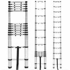 10.5FT Aluminum Extension Telescoping Heavy Duty Lightweight Step Ladder 330lbs