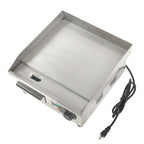 Adjustable Temp Electric Griddle, 1500W, 14in Stainless Steel Flat Grill