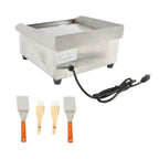 Adjustable Temp Electric Griddle, 1500W, 14in Stainless Steel Flat Grill