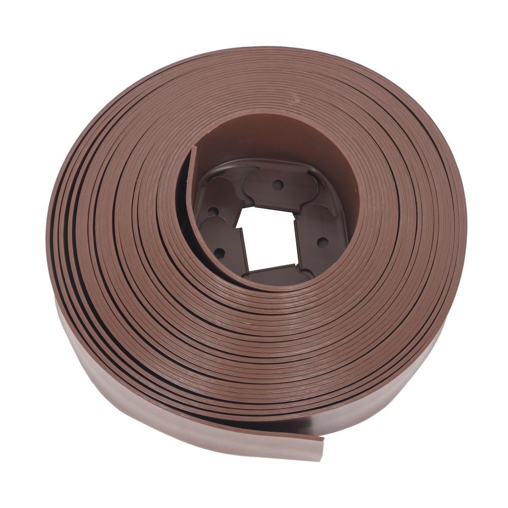66FT 4" Brown Garden Landscape Edging No Dig Lawn Edging Border W/60 8-In Spikes