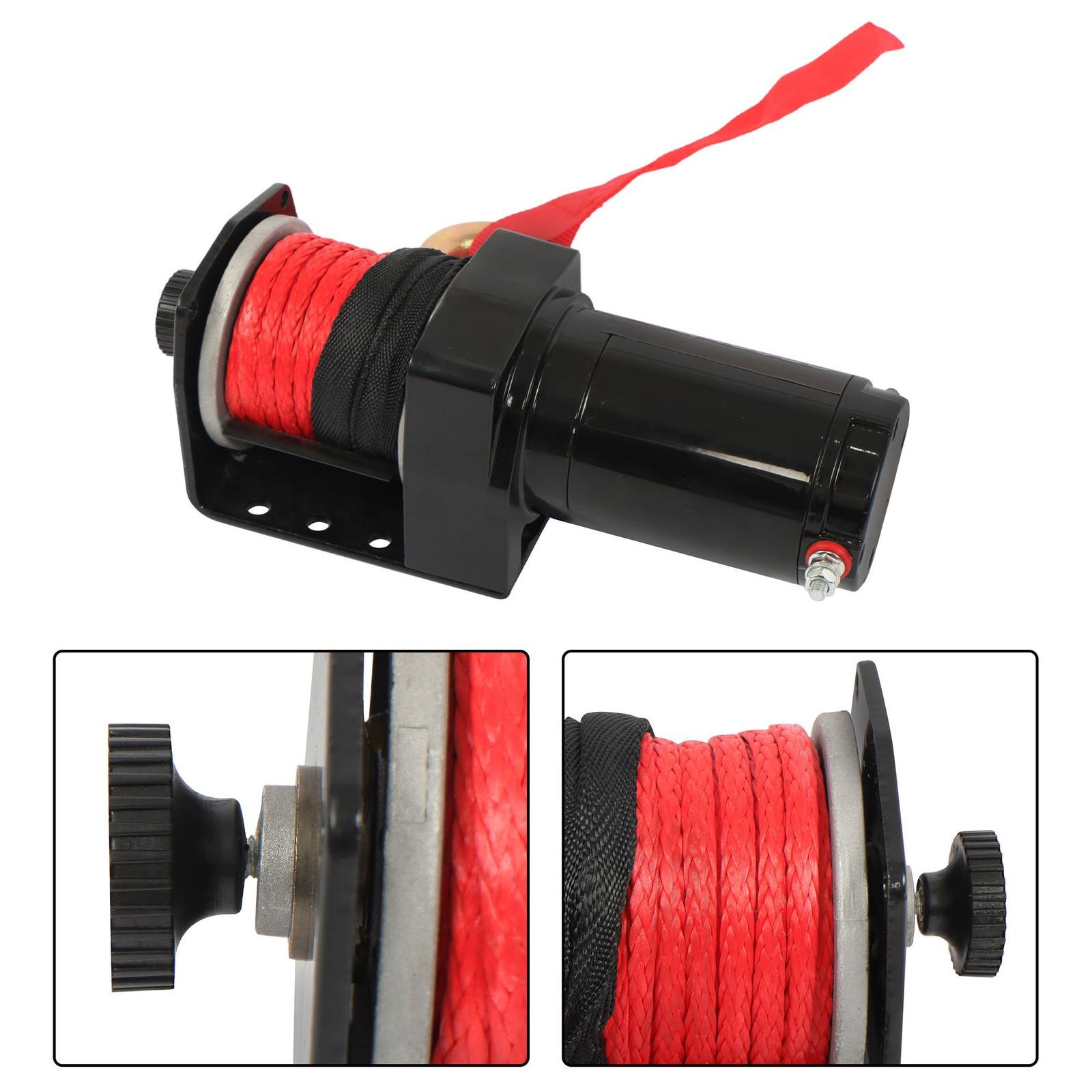 12VDC/1.3HP 2500lbs Electric Winch Synthetic Rope Nylon Towing Winches ATV UTV