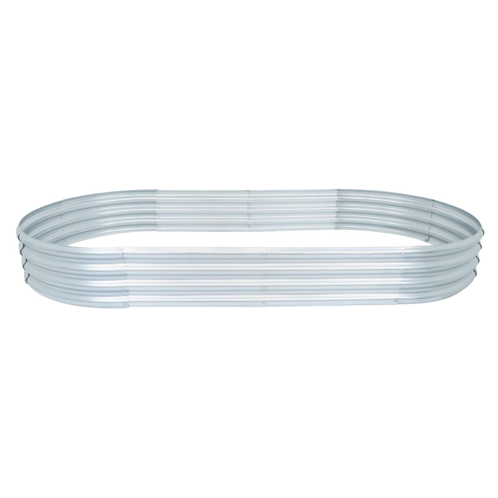 2Pcs 8×4×1 ft Galvanized Raised Garden Bed Kit Raised Garden Boxes Outdoor Oval