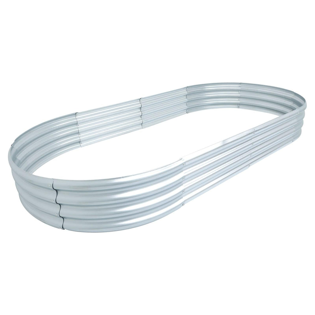 2Pcs 8×4×1 ft Galvanized Raised Garden Bed Kit Raised Garden Boxes Outdoor Oval